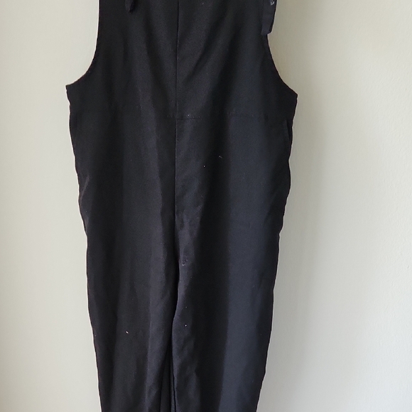 H&M Divided Black Overalls Sz 4 Tie Straps Cotton Blend Casual Weekend Wear Boho - Picture 4 of 15